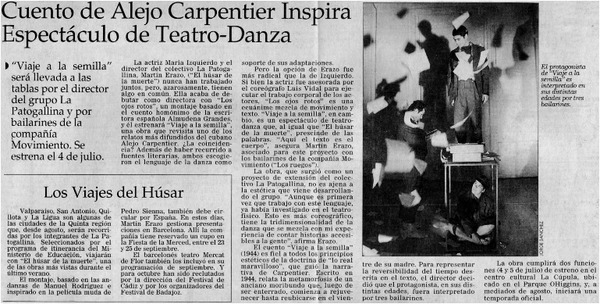 Cuento de Alejo Carpentier inspira espectáculo de teatro-danza.