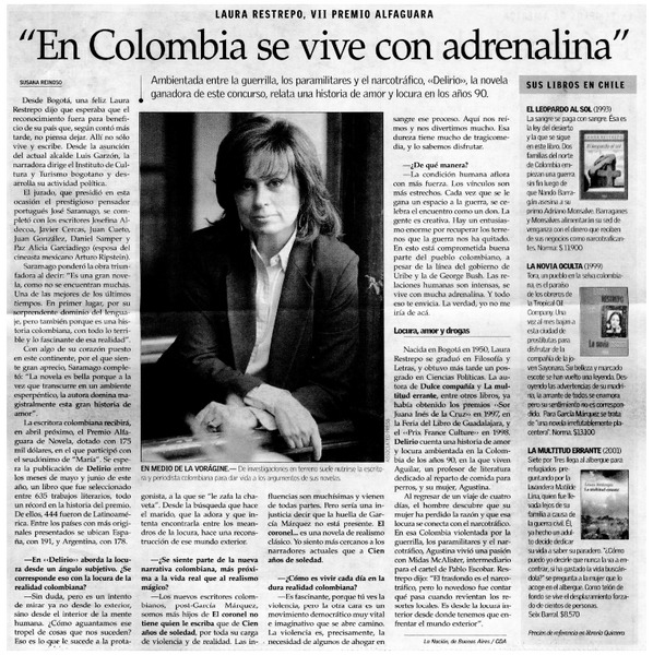 "En Colombia se vive con adrenalina"