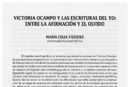 Victoria Ocampo y las escrituras del yo: entre la afirmación y el olvido