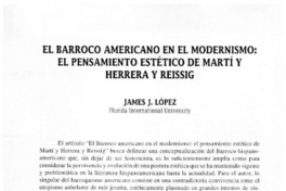 El Barroco americano en el modernismo: El pensamiento estético de Martí y Herrera y Reissig.