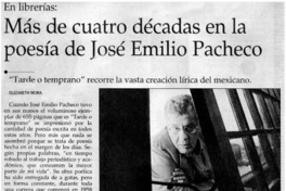 Más de cuatro décadas en la poesía de José Emilio Pacheco