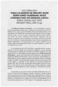 Todas las muertes de Pinochet según Pedro Gómez Valderrama: notas Literarias para una biografía crítica