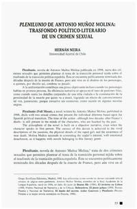 Plenilunio de Antonio Muñoz Molina: Trasfondo político-literario de un crimen sexual
