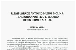 Plenilunio de Antonio Muñoz Molina: Trasfondo político-literario de un crimen sexual