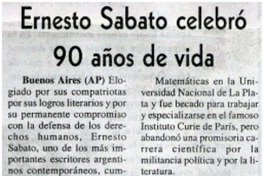 Ernesto Sábato celebró 90 años de vida.