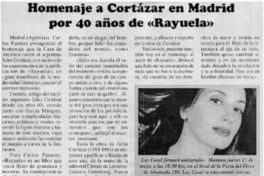 Homenaje a Cortázar en Madrid por 40 años de "Rayuela".