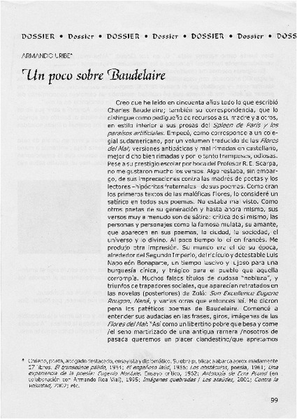 Un poco sobre Baudelaire
