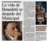 La Vida de Benedetti se despide del Municipal.