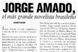 Jorge Amado, el más grande novelista brasileño.
