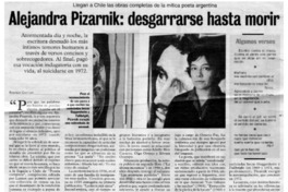Alejandra Pizarnik, desgarrarse hata morir