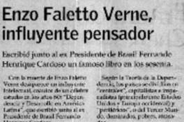 Enzo Faletto Verne, influyente pensador.