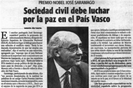 Sociedad civil debe luchar por la paz en el país vasco.
