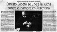 Ernesto Sábato se une a la lucha contra el hambre en Argentina.