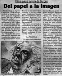 DEl papel a la imagen Filme sobre la vida de Borges