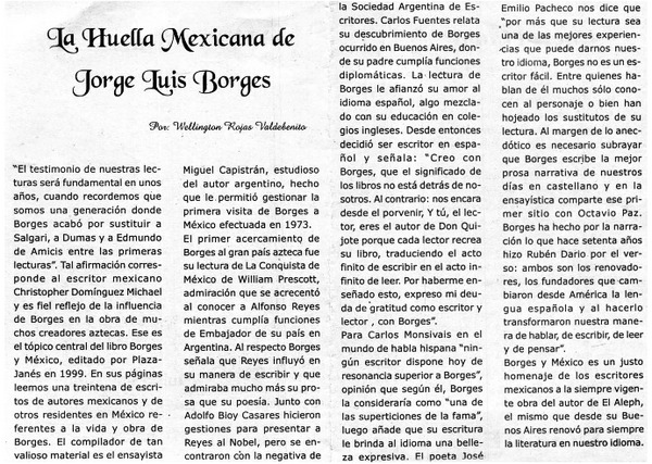 La huella mexicana de Jorge Luis Borges
