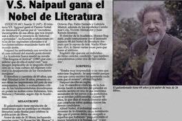V. S. Naipaul gana el nobel de literatura