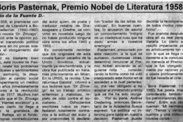 Boris Pasternak, Premio Nobel de literatura 1958