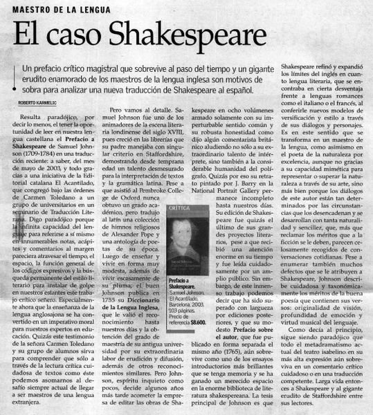 El Caso Shakespeare