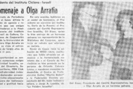 Homenaje a Olga Arratia.