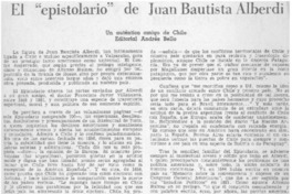 El "epistolario" de Juan Bautista Alberdi
