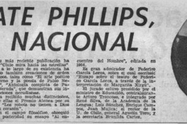Alduante Phillips, Premio Nacional.