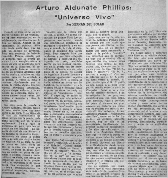 Arturo Aldunate Phillips: "Universo Vivo"