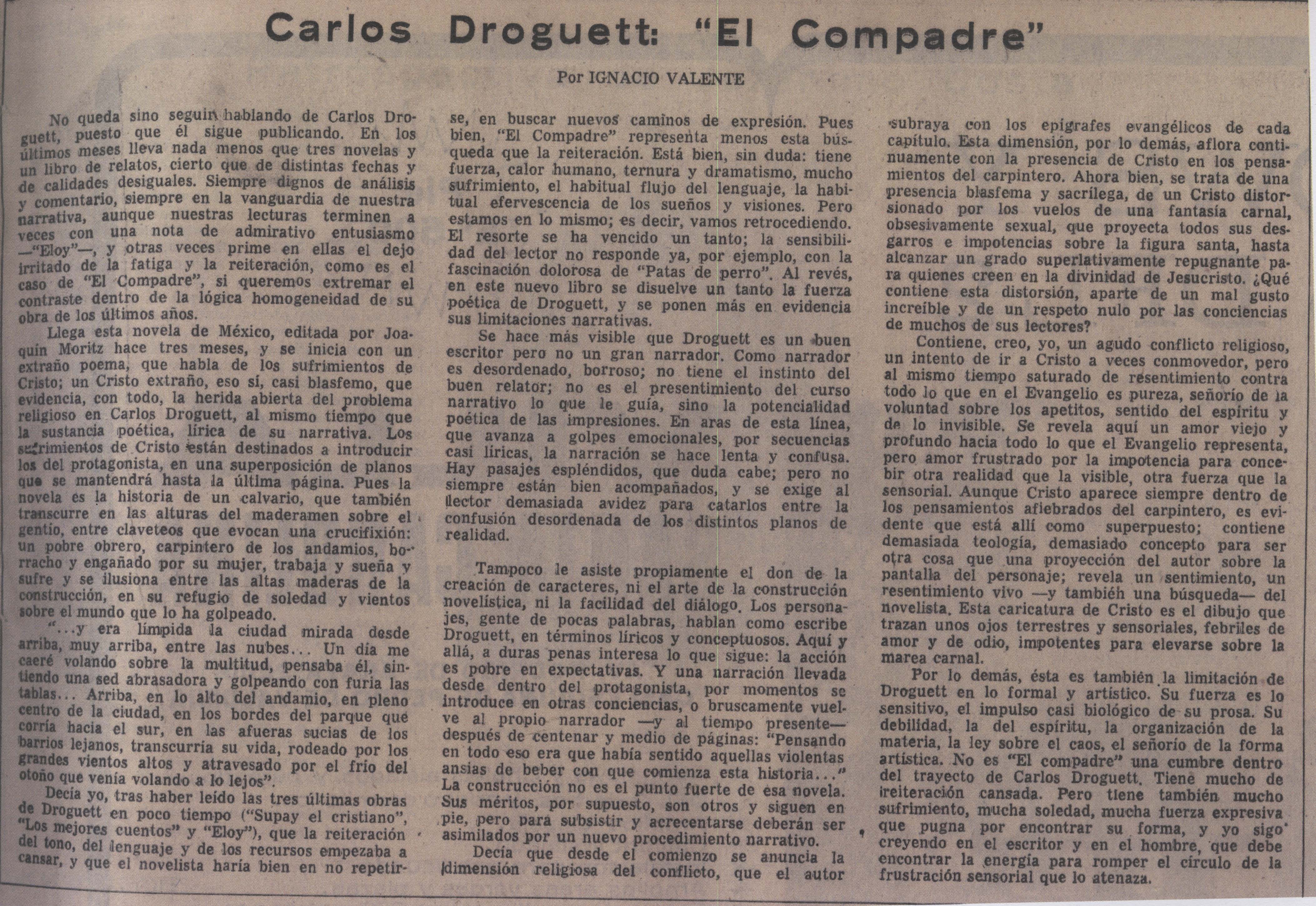 Carlos Droguett, "El compadre"