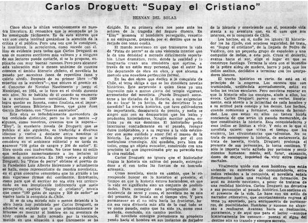 Carlos Droguett: "SUpay el cristiano"