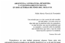 Argentina, literatura, búsqueda y cuestionamiento social en dos autoras de fines del siglo XX