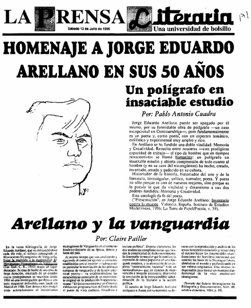 Homenaje a Jorge Eduardo Arellano en sus 50 años