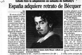 España adquiere retrato de Bécquer.