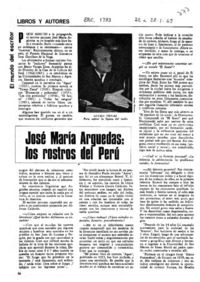 José María Arguedas, los rostros del Perú.