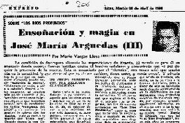 Ensoñación y magia en José María Arguedas (III)