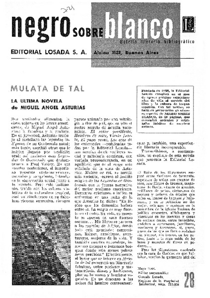 La Ultima novela de Miguel Angel Asturias.