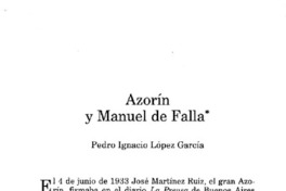 Azorín y Manuel de Falla