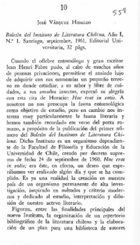 Boletín del Instituto de Literatura Chilena