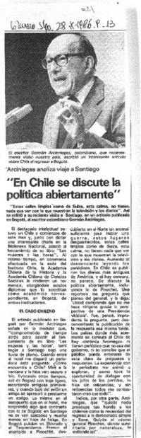 En Chile se discute la política abiertamente".
