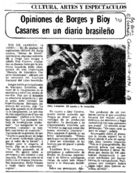 Opiniones de Borges y Bioy Casares en un diario brasileño.