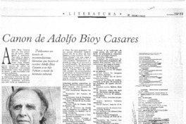 Canon de Adolfo Bioy Casares.