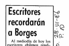 Escritores recordarán a Borges.