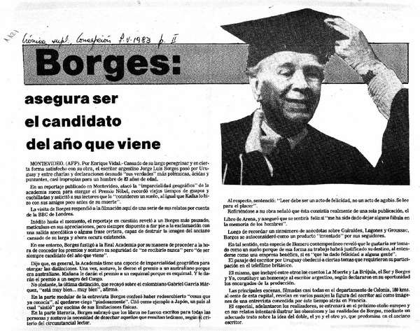 Borges: asegura ser el candidato del año que viene.