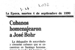 Cubanos homenajearon a José Bohr.