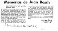 Memorias de Juan Bosch