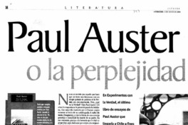 Paul Auster o la perplejidad de escribir