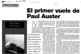 La Primer vuelo de Paul Auster