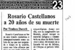 Rosario Castellanos a 20 años de su muerte