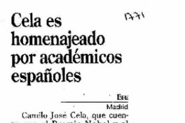 Cela es homenajeado por académicos españoles.