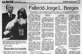 Falleció Jorge L. Borges.