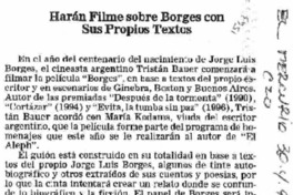Harán filme sobre Borges con sus propios textos