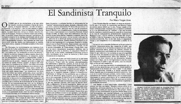 El Sandinista tranquilo.